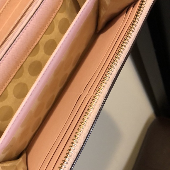 KATE SPADE Faux Pink Bow Full Zip Continental Wallet - Picture 5 of 15
